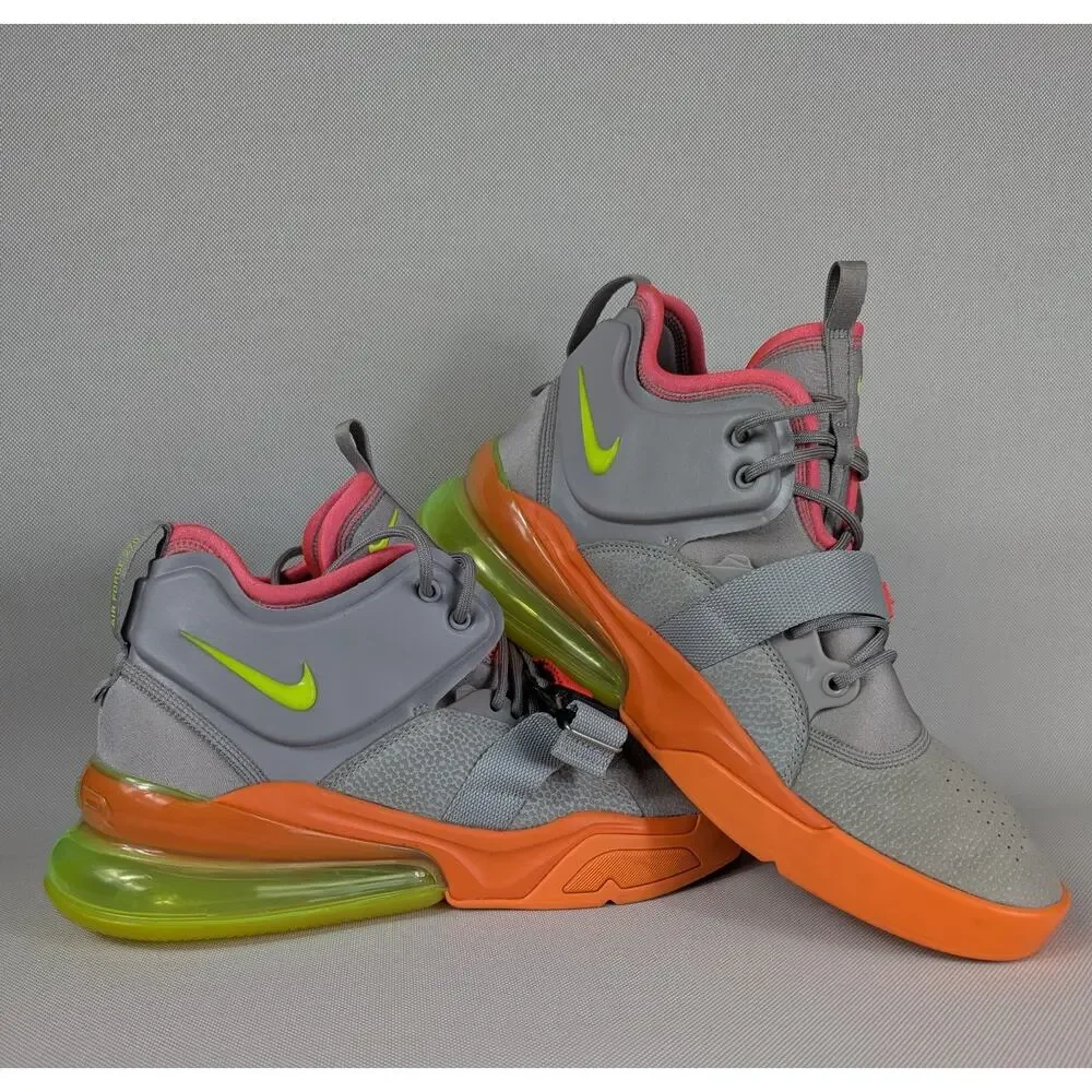 Nike Air Force 270 Sherbert Gray Orange Men’s Size 11.5 AH6772-007 WORN TWICE